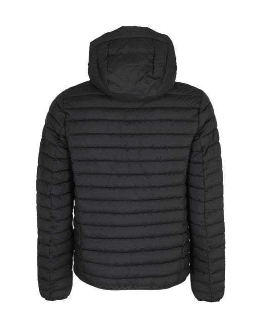 Save The Duck Black Zip-Up Hooded Down Jacket for men