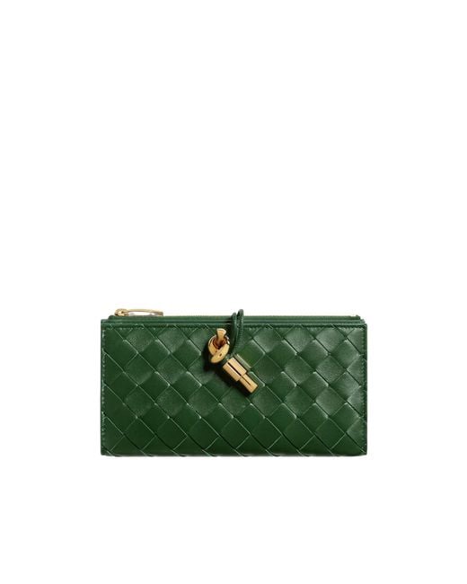 Bottega Veneta Green Andiamo Long Wallet