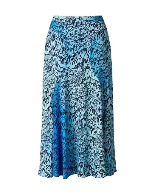 Stella McCartney Blue High-Rise Printed Midi Skirt