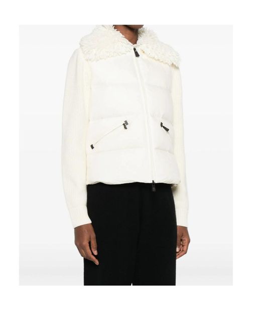 Moncler White Grenoble Padded Zip-Up Cardigan