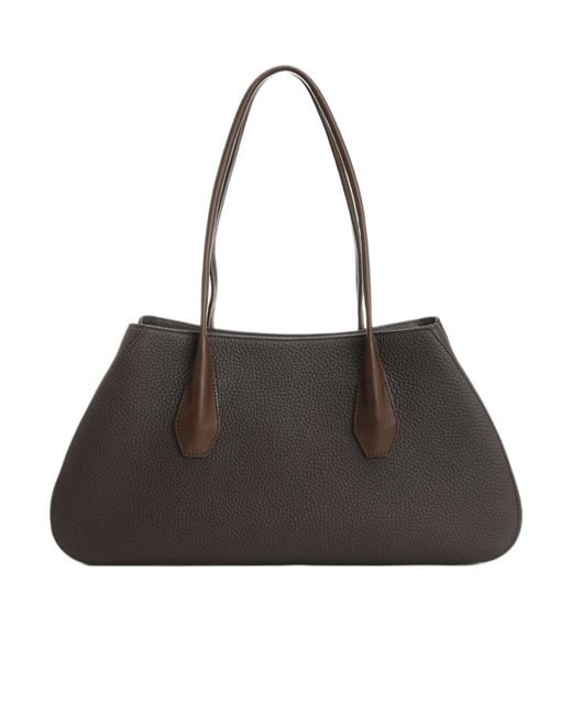 The Row Black Alger Stitch Detailed Shoulder Bag