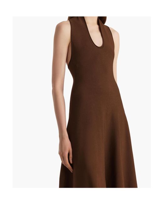 Khaite Brown Halter Neck Dress