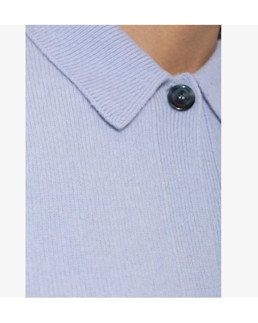 Haikure Blue Buttoned Polo Knitted Top