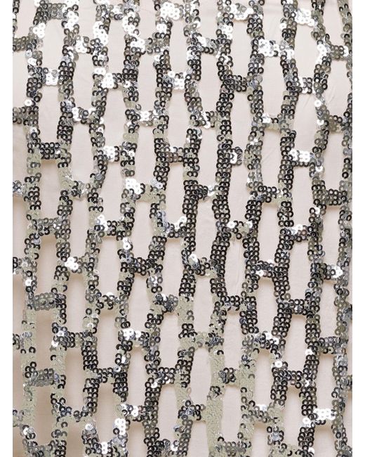Forte_forte White Sequin Mesh Top
