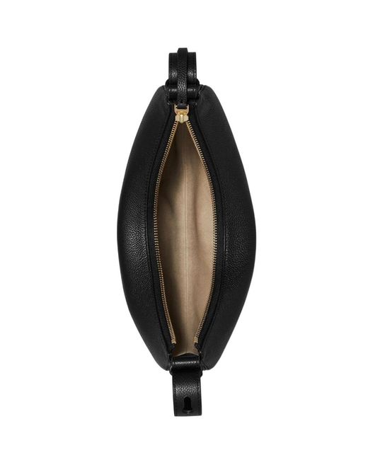 Tory Burch Black Romy Half Moon Zipped Shoulder Bag