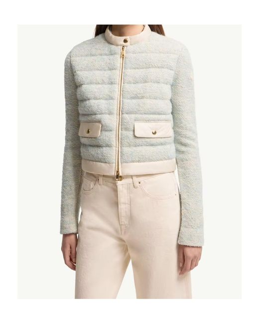 Moncler White Flap-Pockets Zipped Jacket