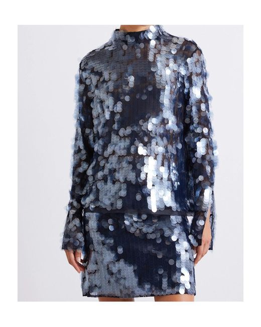 Marella Blue Sequin Blouse