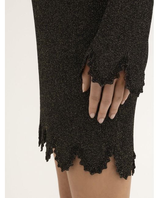 Chloé Black Chloé Ribbed-Knit Mini Dress