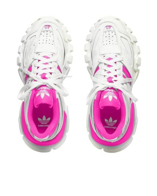 Balenciaga Pink X Adidas Track Forum Panelled Sneakers
