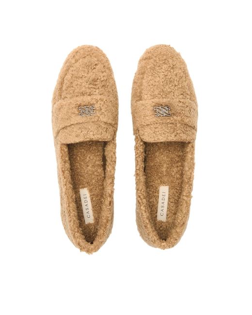 Casadei Brown Grays Peak Faux Fur Loafers