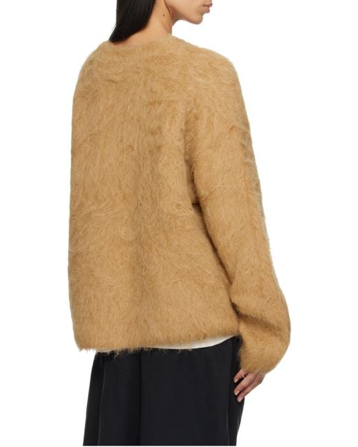 Totême Natural Brushed Alpaca-Blend Ribbed Knit Sweater