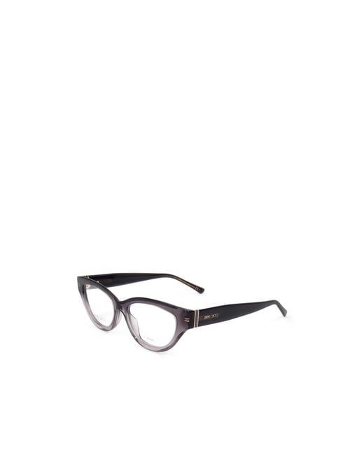 Jimmy Choo Metallic Eyewear Cat-Eye Frame Glasses