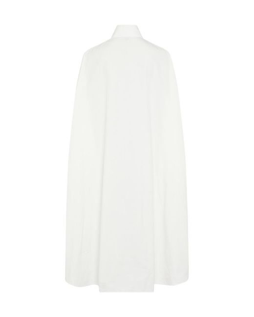 Bottega Veneta White Logo Lapel Dress