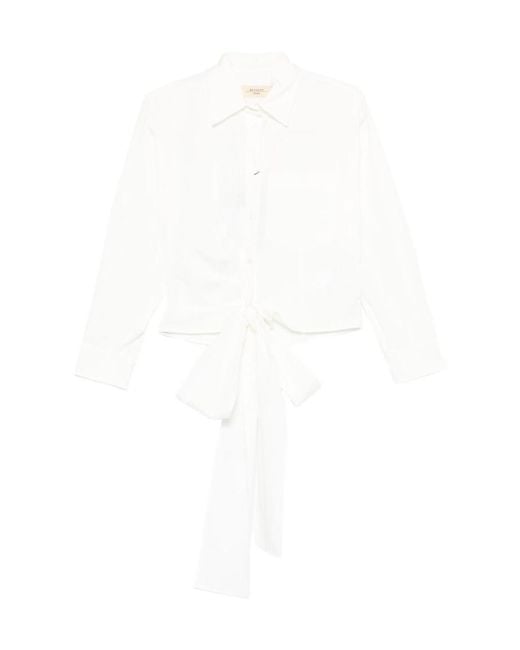 Weekend by Maxmara White Fresco Tie-Front Shirt