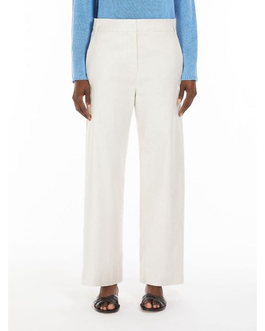 Max Mara White 'S Toby Wide Leg Pants