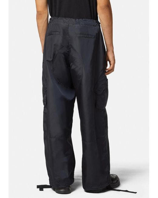 Versace Blue Logo Printed Drawstring Cargo Pant for men