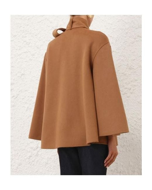 Zimmermann Brown Valiant Pussybow Coat
