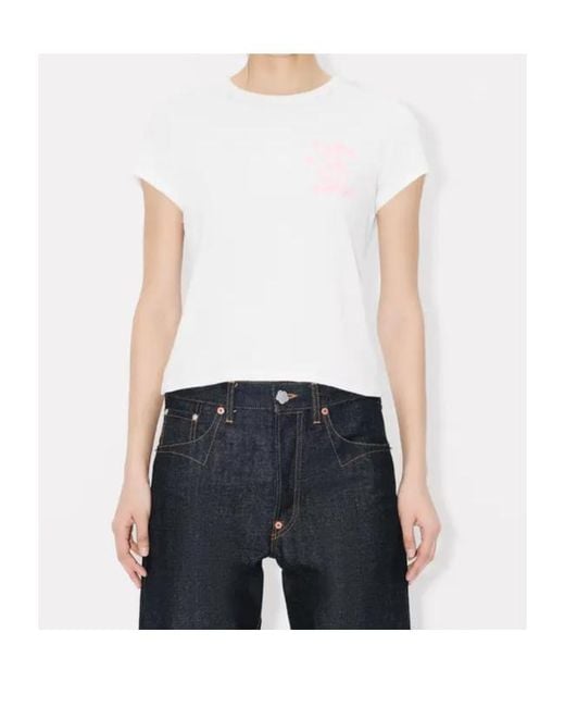 KENZO White Cartoon' Embroidered T-Shirt
