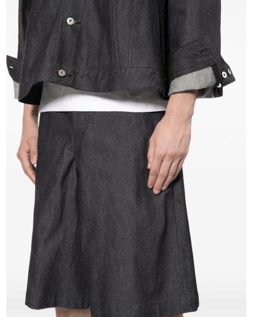 Comme des Garçons Gray Wide-Leg Denim Shorts for men