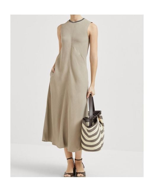 Brunello Cucinelli Natural Twill Dress