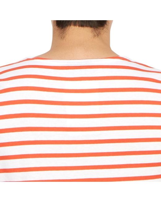 Saint James Red Striped Printed T-Shirt for men