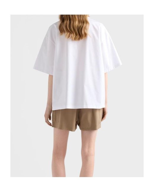 Prada White Short-Sleeved Button-Up Shirt