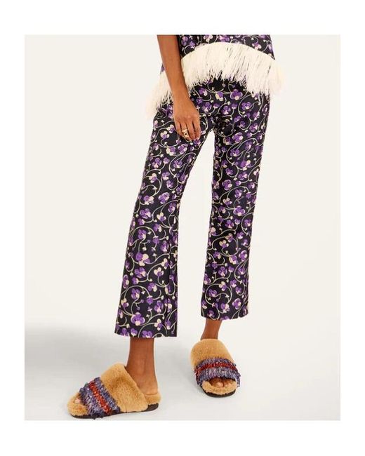 LaDoubleJ Blue 24/7 Floral Trousers