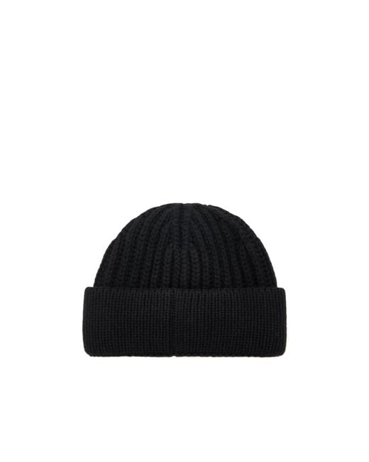 Gucci Black Wool Cashmere Hat With Embroidery