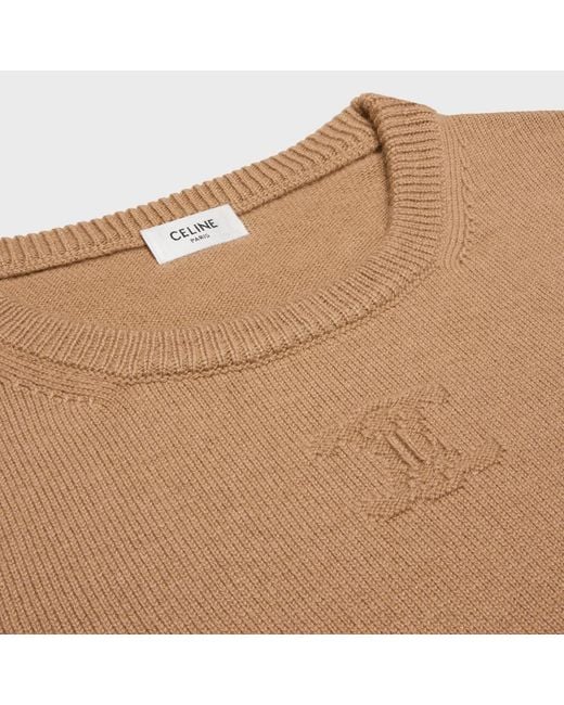 Céline Brown Crew Neck Sweater