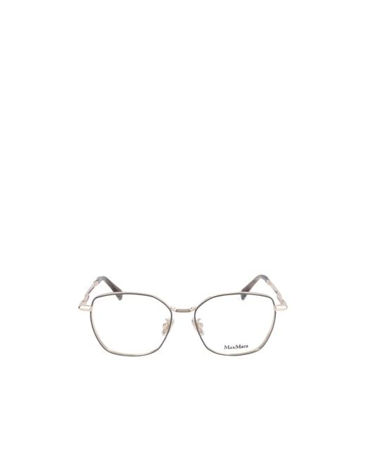 Max Mara White Full-Rimmed Plano Lenses