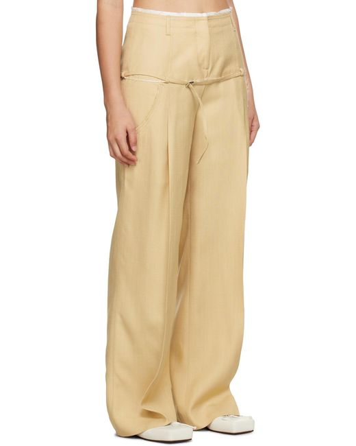 Jacquemus Natural Belted Wide-Leg Pants