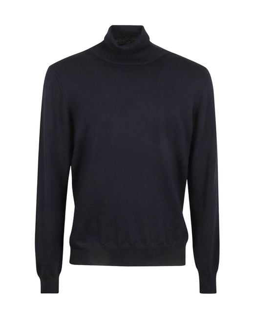 Tagliatore Blue Roll-Neck Knitted Jumper for men