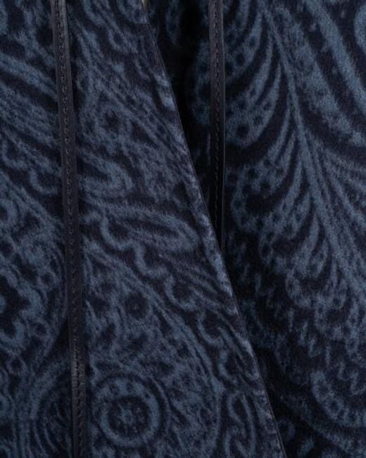 Etro Blue Paisley Jacquard Poncho