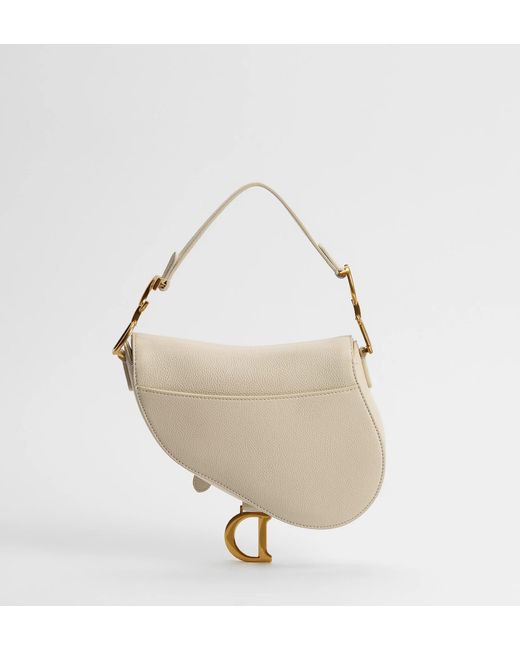 Dior White Small Saddle Bag With Strap
