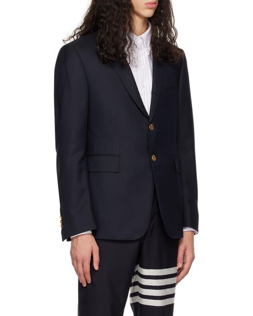 Thom Browne Blue Twill Classic Sport Coat for men