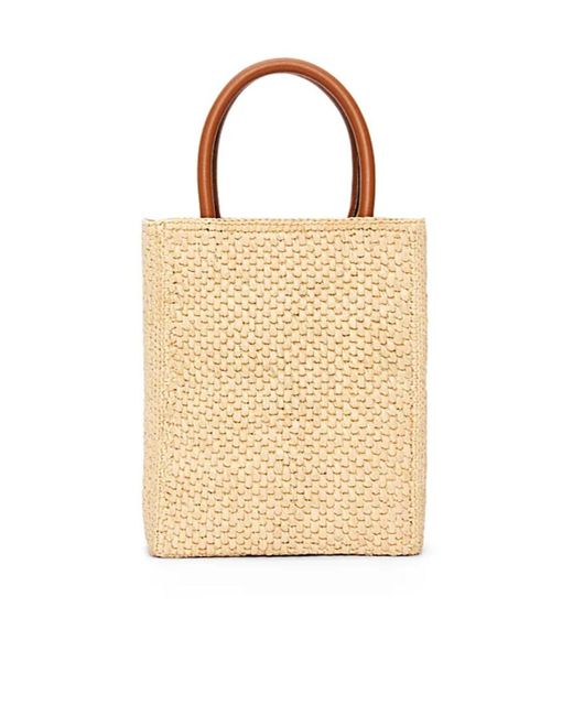 Loewe Natural Logo Detailed Woven Mini Tote Bag