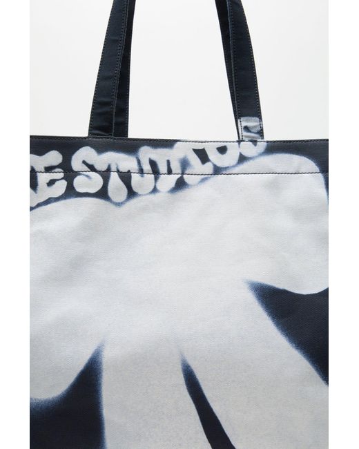 Acne Blue Print-Detail Tote Bag