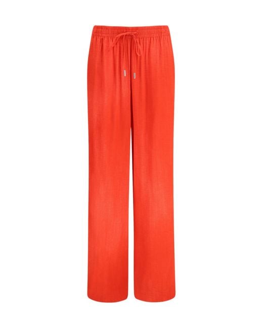 Ermanno Scervino Red Drawstring Wide-Leg Pants
