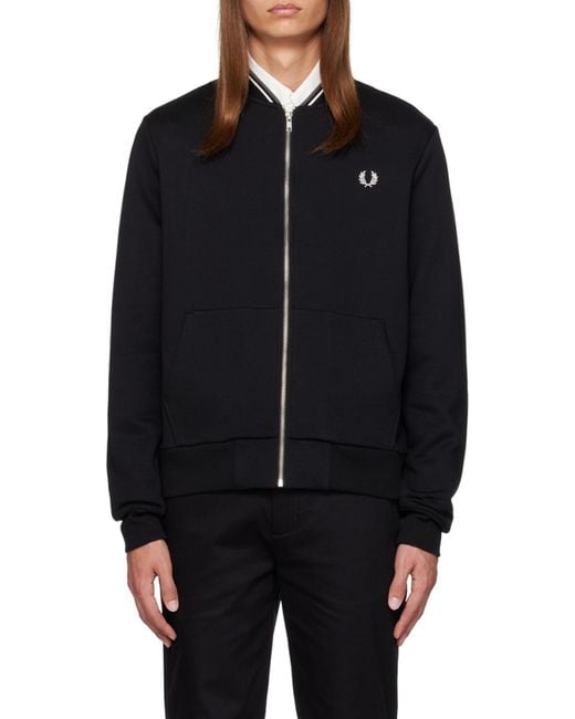 Fred Perry Blue Logo Zipper Casual Jacket for men