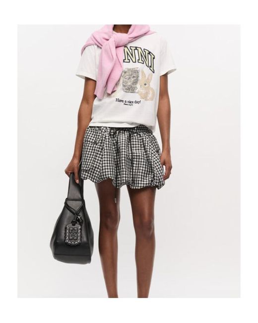 Ganni White Animal Printed T-Shirt