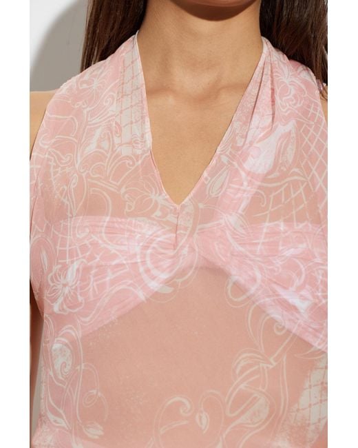 Balmain Pink Tie-Front Top