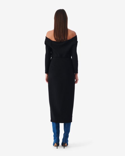 IRO Black Pumko Wrap Mid-Length Skirt