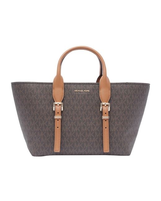 Michael Kors Brown Michael Moore Logo Lettering Tote Bag