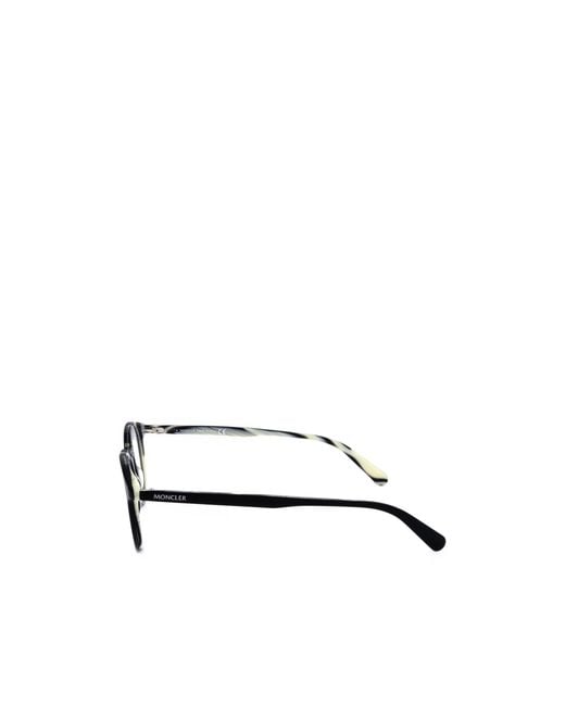 Moncler Metallic Eyewear Round Frame Glasses for men