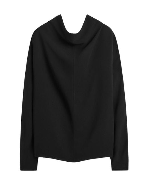 Totême Black Totême Cowl Neck Blouse