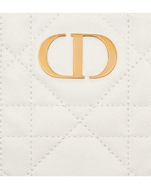 Dior White Small Caro Top Handle Camera Bag