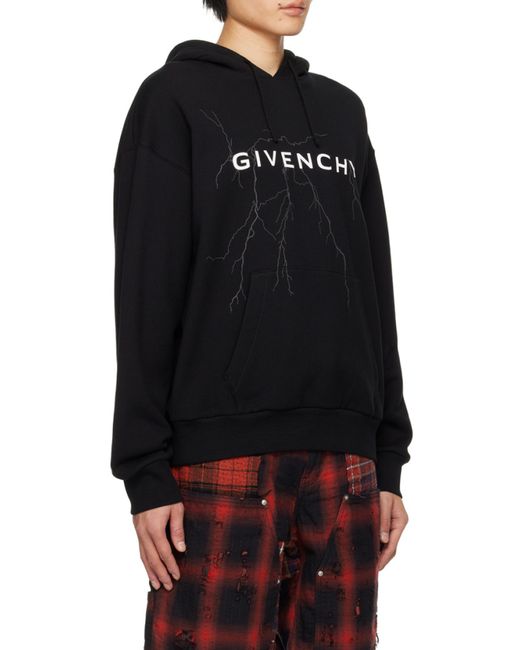 Givenchy Blue Logo Printed Drawstring Hoodie for men