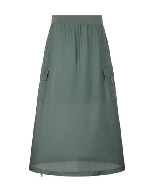 Liu Jo Green Patch-Pocket Maxi Skirt