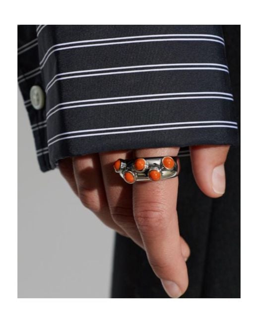Marni White Embellished Ring