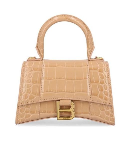 Balenciaga Natural Hourglass Xs Top Handle Bag